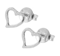 Cargar imagen en el visor de la galería, Silberohrstecker Ohrstecker Ohrringe Damen 925er Sterling Silber Schmuck Herz schmal - chic-net.de
