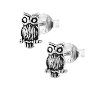 Cargar imagen en el visor de la galería, Silberohrstecker Ohrstecker Ohrringe Unisex 925er Sterling Silber Schmuck Eule auf Ast - chic-net.de
