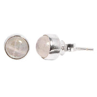 Load image into Gallery viewer, Silberohrstecker rund Mondstein 10 mm Ohrstecker Damen Ohrring Stecker 925er Sterling Silber - chic-net.de
