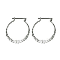 Load image into Gallery viewer, Silberohrstecker Silberohrringe 925er Silber Ohrringe Creolen Rund Geriffelt Schmuck - chic-net.de
