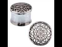 Load image into Gallery viewer, Silbertunnel Blume des Lebens 925 Sterling Silber Tunnel Plug Organic Expander - chic-net.de
