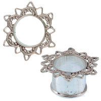 Load image into Gallery viewer, Silbertunnel Bogenblume Punkte 925 Sterling Silber Tunnel Plug Organic Expander - chic-net.de
