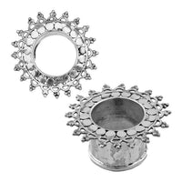 Load image into Gallery viewer, Silbertunnel Kreise Bögen Rand 925 Sterling Silber Tunnel Plug Organic Expander Ohrschmuck - chic-net.de
