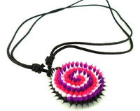 Load image into Gallery viewer, Silikonkette Kette weiß lila rosa Silikon schwarz Baumwolle verstellbar Spirale Stachelkette - chic-net.de
