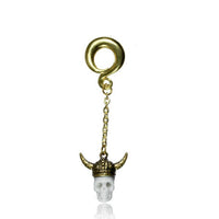 Load image into Gallery viewer, Ohrgewicht 6mm Piercing Anhänger Brass Ohrring gold Hook Bone Skull Schildkröte - chic-net.de
