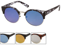 Cargar imagen en el visor de la galería, Sonnenbrille Cat Eye 400 UV verspiegelt Metall ovale Gläser Lennon Style - chic-net.de
