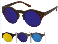 Cargar imagen en el visor de la galería, Sonnenbrille CatEye 400UV Round Schlüssellochsteg verspiegelt frameless unten - chic-net.de
