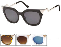 Load image into Gallery viewer, Sonnenbrille Cateye Metallspitzen 400 UV Metallbügel versetzt Pünktchen - chic-net.de
