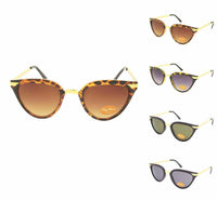 Load image into Gallery viewer, Sonnenbrille Damen Vintage getönt 400UV Cat Eye golden Metall getigert - chic-net.de
