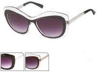 Load image into Gallery viewer, Sonnenbrille Damen wellige besondere Form 400 UV Metallbügel lila getönt - chic-net.de
