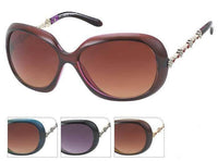 Load image into Gallery viewer, Sonnenbrille Damen Zirkonia Blumen Designer Brille Glamour Style getönt 400UV groß - chic-net.de
