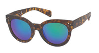 Load image into Gallery viewer, Sonnenbrille dicke Cat Eye Brille 400 UV verspiegelt Punktedreieck Metall - chic-net.de
