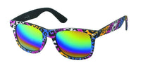 Load image into Gallery viewer, Sonnenbrille farbenfroher Print bunt verspiegelt 400 UV Nerd Stil - chic-net.de

