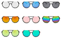 Cargar imagen en el visor de la galería, Sonnenbrille Flat-Top Round Glasses Retro oben frameless 400UV verspiegelt - chic-net.de
