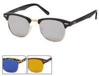 Load image into Gallery viewer, Sonnenbrille Metall 400 UV Gläser trapezförmig verspiegelt Metallsteg Ellipsen - chic-net.de
