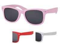 Load image into Gallery viewer, Sonnenbrille Nerd Unisex Brille grau getönt 400UV rosa rot weiß - chic-net.de
