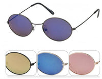 Cargar imagen en el visor de la galería, Sonnenbrille ovale kleine Gläser Knicksteg Metallrahmen 400 UV verspiegelt - chic-net.de
