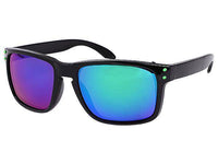 Cargar imagen en el visor de la galería, Sonnenbrille Panto Nerd Brille verspiegelt 400 UV Pünktchen bunt schwarz - chic-net.de
