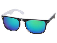 Cargar imagen en el visor de la galería, Sonnenbrille Panto Nerd Style Rauten Spitze 400UV bunt verspiegelt Rillen schwarz - chic-net.de
