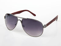 Cargar imagen en el visor de la galería, Sonnenbrille Piloten Retro 400 UV Steg dick Bügel Holzmaserung - chic-net.de
