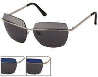 Cargar imagen en el visor de la galería, Sonnenbrille Pilotenbrille 400 UV kantig frameless Steg durchgehend zweifarbig Designer - chic-net.de
