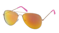 Load image into Gallery viewer, Sonnenbrille Pilotenbrille 400 UV verspiegelt golden Doppelsteg bunte Kappen - chic-net.de

