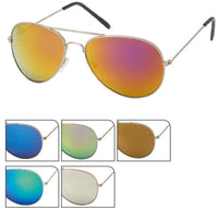 Load image into Gallery viewer, Sonnenbrille Pilotenbrille 400 UV verspiegelt golden Doppelsteg pink grün gelb blau - chic-net.de
