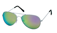 Cargar imagen en el visor de la galería, Sonnenbrille Pilotenbrille 400 UV weißes Metallgestell bunt verspiegelt - chic-net.de
