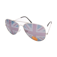 Load image into Gallery viewer, Sonnenbrille Pilotenbrille Union Jack Linse golden silbern 400 UV Retro Flagge - chic-net.de

