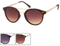 Load image into Gallery viewer, Sonnenbrille Retro 400 UV goldfarben Metalldoppelsteg beige braun getönt - chic-net.de
