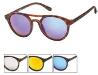 Load image into Gallery viewer, Sonnenbrille Retro 400 UV Panto Glasform Doppelsteg verspiegelt - chic-net.de
