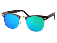 Load image into Gallery viewer, Sonnenbrille Retro Holzmuster bunt verspiegelt 400UV Metall - chic-net.de

