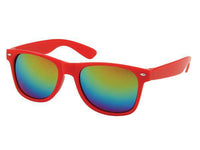Load image into Gallery viewer, Sonnenbrille rot weiß Nerdbrille silber gold Rainbow verspiegelt 400 UV - chic-net.de
