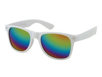 Load image into Gallery viewer, Sonnenbrille rot weiß Nerdbrille silber gold Rainbow verspiegelt 400 UV - chic-net.de
