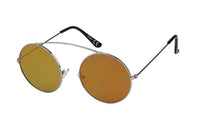 Cargar imagen en el visor de la galería, Sonnenbrille Round 400 UV Metall Bügeloberkante statt Steg bunt verspiegelt - chic-net.de
