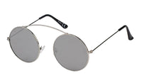 Cargar imagen en el visor de la galería, Sonnenbrille Round 400 UV Metall Bügeloberkante statt Steg bunt verspiegelt - chic-net.de
