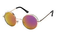Cargar imagen en el visor de la galería, Sonnenbrille Round Glasses John-Lennon-Style 400UV Metalldoppelrahmen verspiegelt - chic-net.de
