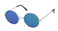 Cargar imagen en el visor de la galería, Sonnenbrille Round John-Lennon-Style 400 UV Metall silbern verspiegelt Steg lang - chic-net.de
