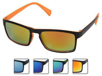 Cargar imagen en el visor de la galería, Sonnenbrille schmal kantig verspiegelt 400 UV zweifarbig pink grün weiß orange blau - chic-net.de
