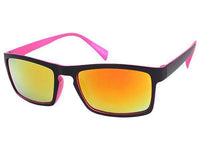 Cargar imagen en el visor de la galería, Sonnenbrille schmal kantig verspiegelt 400 UV zweifarbig pink grün weiß orange blau - chic-net.de
