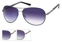 Cargar imagen en el visor de la galería, Sonnenbrille Unisex Pilotenbrille bunt Pornobrille Streifen lila getönt 400UV Fliegerbrille - chic-net.de
