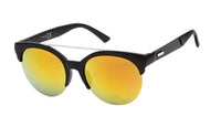 Load image into Gallery viewer, Sonnenbrille verspiegelt 400 UV Metallbogen unten frameless Cateye geriffelt - chic-net.de
