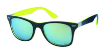 Load image into Gallery viewer, Sonnenbrille verspiegelt 400 UV Nerd Scharnier schwarz bunt Glanz - chic-net.de
