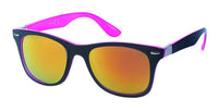 Load image into Gallery viewer, Sonnenbrille verspiegelt 400 UV Nerd Scharnier schwarz bunt Glanz - chic-net.de
