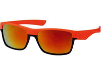 Cargar imagen en el visor de la galería, Sonnenbrille verspiegelt 400UV eckig schwarz oben bunt Sport - chic-net.de
