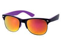 Cargar imagen en el visor de la galería, Sonnenbrille verspiegelt Nerd unten frameless 400 UV schwarz bunt - chic-net.de
