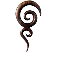 Load image into Gallery viewer, Sonoholz lang Tribal Piercing Holz zwei Spiralen handmade - chic-net.de
