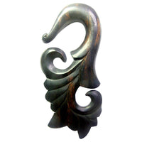 Load image into Gallery viewer, Sonoholz Piercing Holz Waves Hook 8mm Dehnspirale Dehnschnecke braun schwarz - chic-net.de
