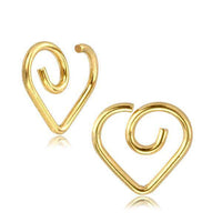 Load image into Gallery viewer, Spiral Herz Nostril Ohr Piercing Edelstahl Gold PVD - chic-net.de
