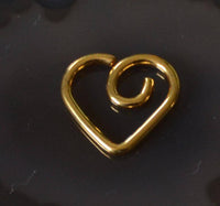 Load image into Gallery viewer, Spiral Herz Nostril Ohr Piercing Edelstahl Gold PVD - chic-net.de
